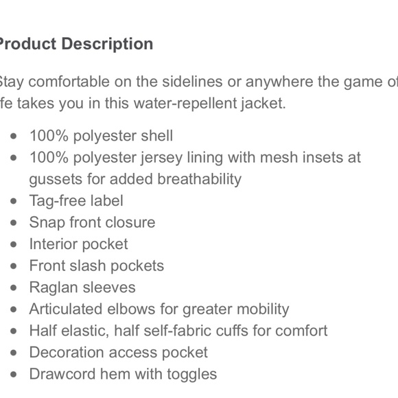 MEN’S SPORT-TEK BY PORT AUTHORITY JACKET *** NEW WITHOUT TAGS*** - Picture 5 of 5